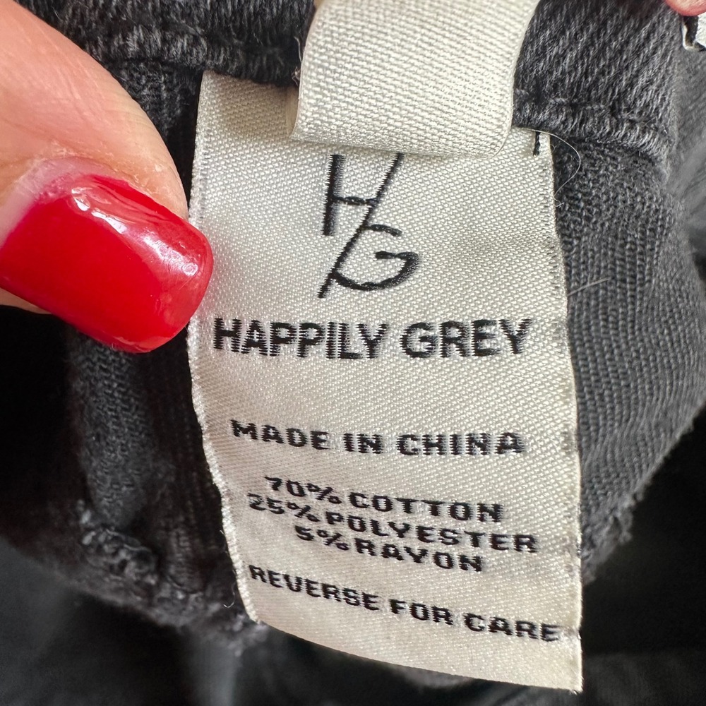 Happily Grey black wrap side tie zip closure denim mini skort frayed hem 7 28 - Picture 8 of 9